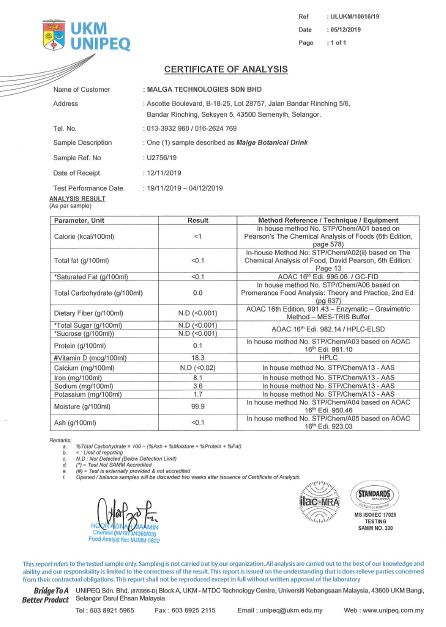 SIJIL LABTEST Universiti Kebangsaan Malaysia